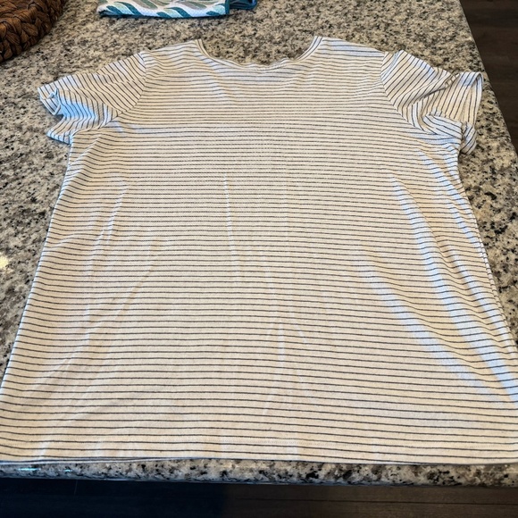 Marine Layer Classic Crew Tee Black and White Stripe - Small - Picture 1 of 5